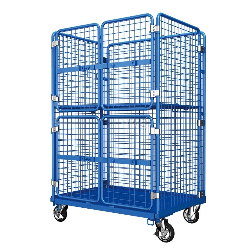 Warehouse Transport Roll Container Security Rolling Cage Cart with Door