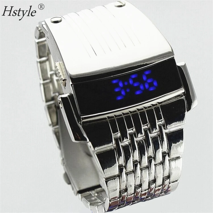 Men Iron Man Super Hero Blue LED Digital  Military Wrist Watches Black WP015