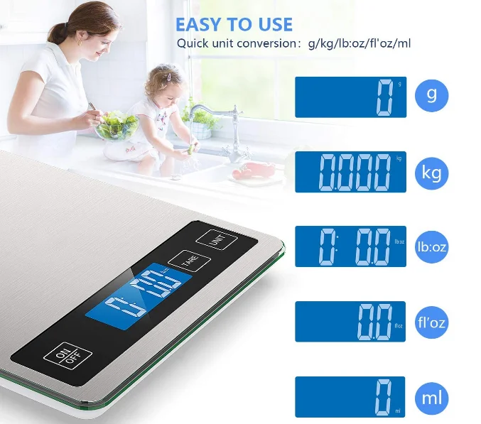 
Electronic kitchen scale, digital kitchen scale weight grams and ounces for cooking and baking, 