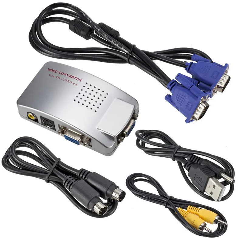 New Design VGA to AV video converter supports HD computer to TV VGA to BNC converter box PC to TV