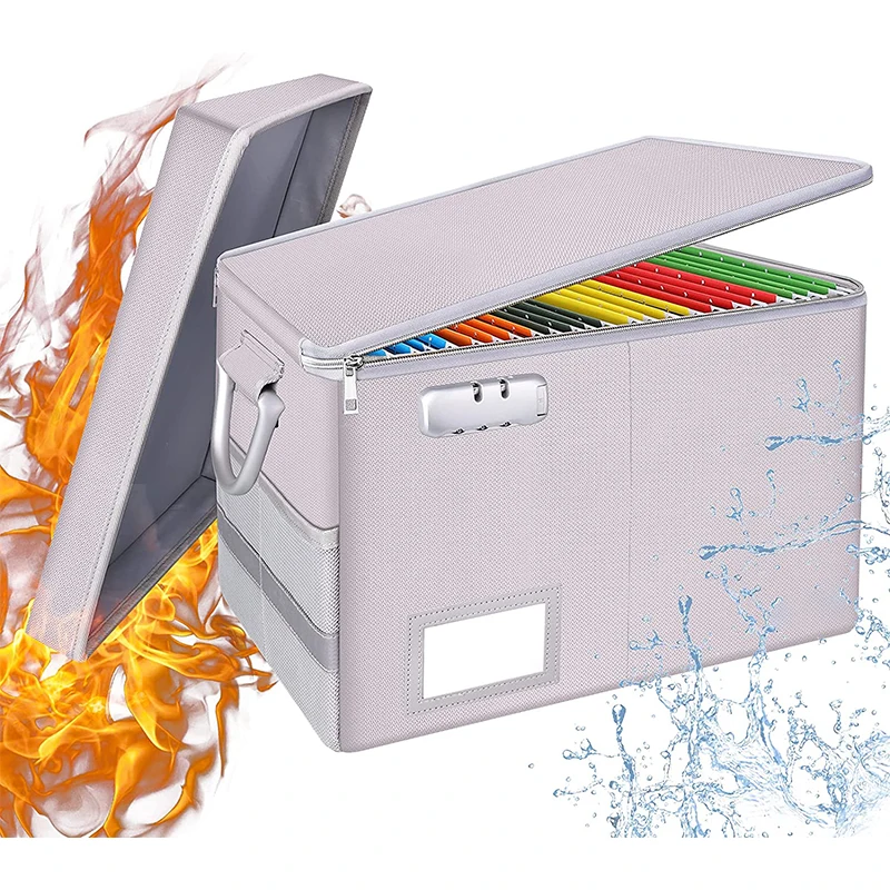 Trending fireproof box for legal size documents box lock collapsible organizer fire resistant waterproof document storage
