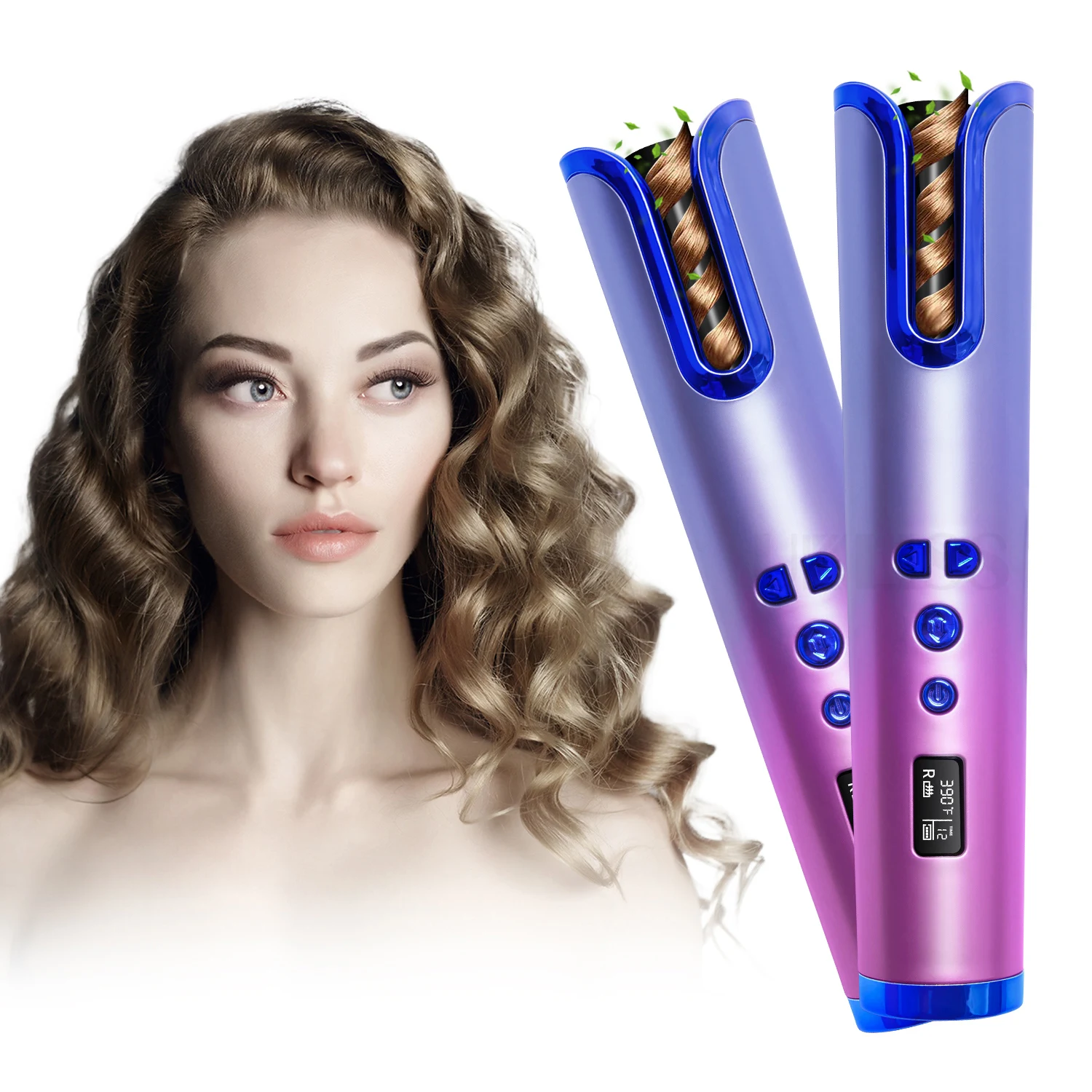2021 Dropshipping Automatic Rotating USB Wireless Roller Hair Styler Curler Portable for Travel