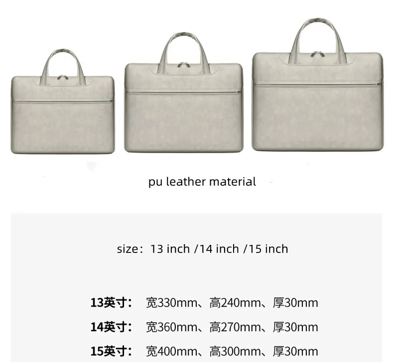 Laptop Bag 15.6 Inch Briefcase Messenger Bag Carrying for Work Custom PU leather Laptop Case Sleeve Computer Bag for Men Women