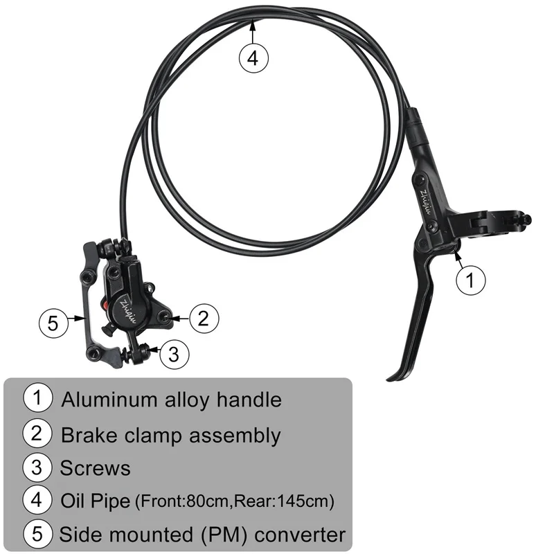 Bike Disc Brake kit, MTB Mechanical Line Pulling Disc Brakes Caliper with Aluminum Alloy Levers Universal Adapter for Most Bikes