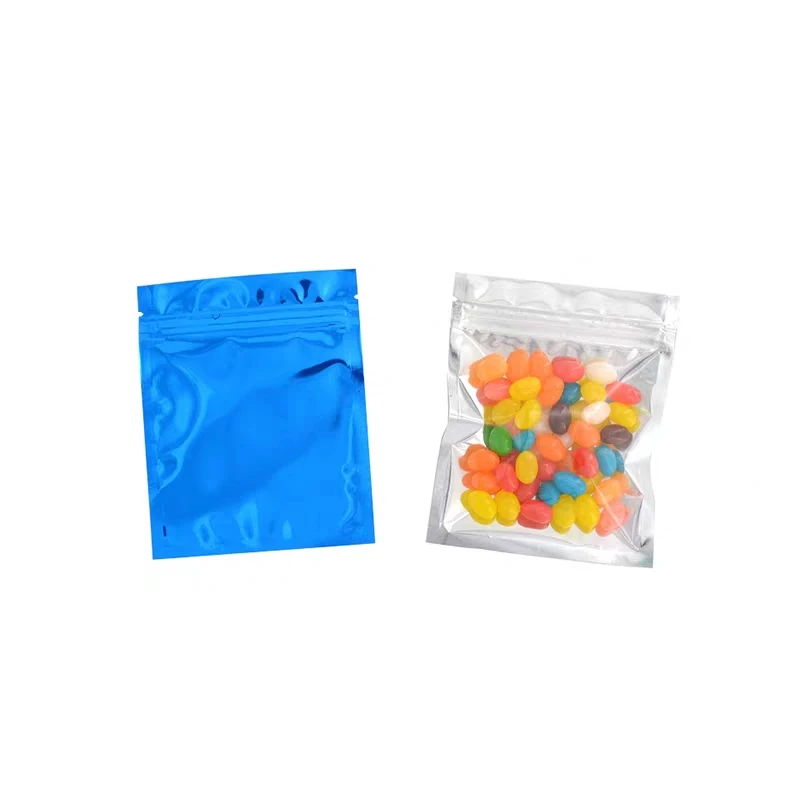 100 Pcs Iridescent Zip lock Bags Pouches Cosmetic Plastic Laser Bags Holographic Makeup Hologram Zipper Bags for Food Storage