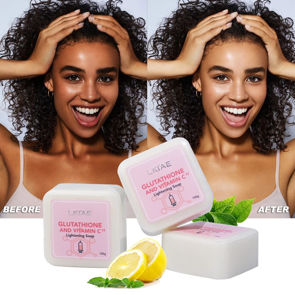 Custom Private Label Natural Gluta  Vitamin C Organic Lightening Hotel Bathing African Skin Whitening Cleaning  Handmade Soap