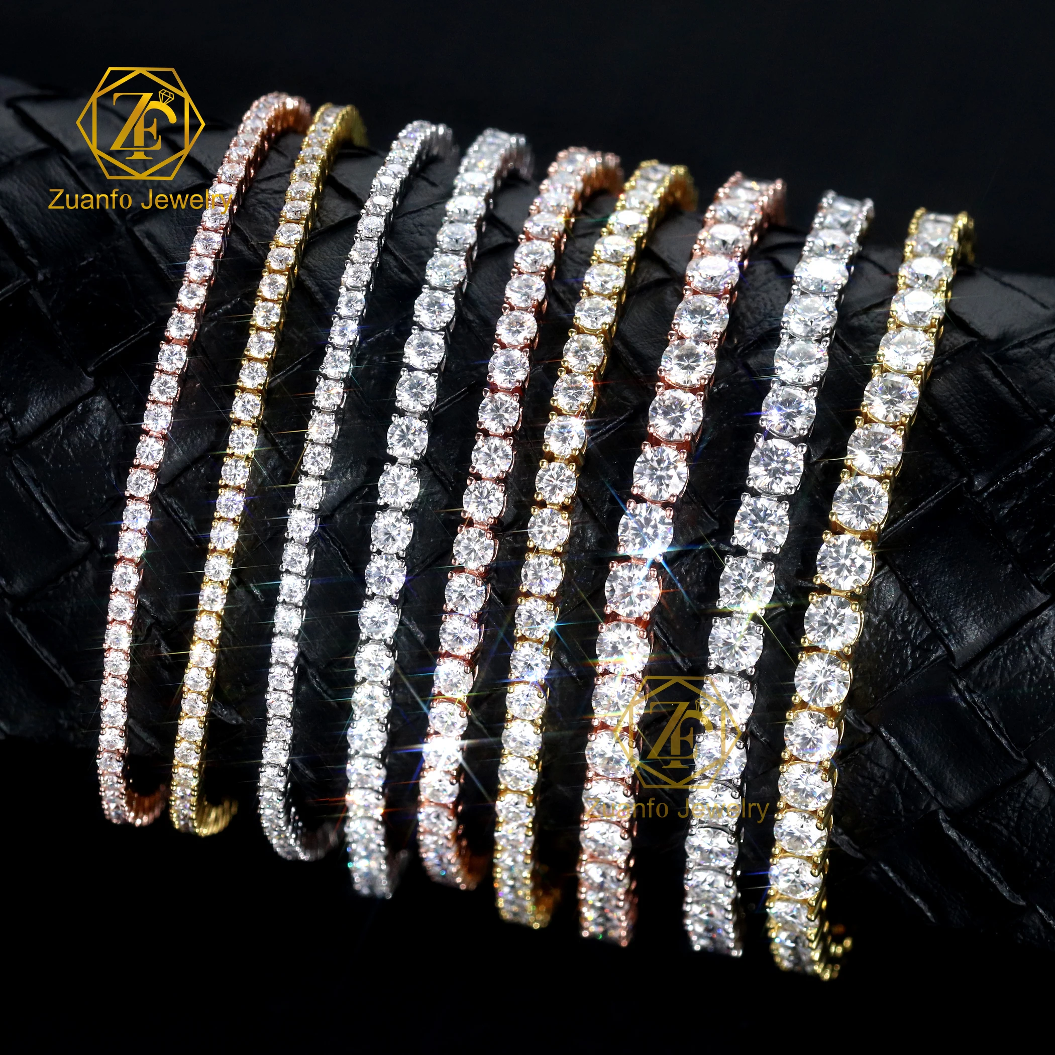 Hot Selling Pass Diamond Tester Iced Out GRA Certificate 2MM 3MM 4MM 5MM 6.5MM 925 Sterling Silver moissanite tennis bracelet