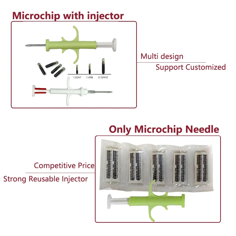 CMRFID 134.2khz Glass Capsule Rfid Tags Size 2.12*12mm 1.25*7mm Animals Rfid Pet Id Tag Fdx-b cat electronic chip