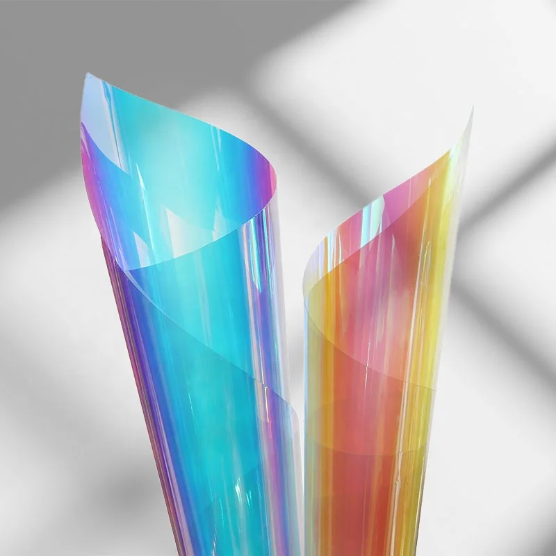 Радужная дихроическая пленка самоклеящаяся стеклянная Защитная отражающая Ослепительная для