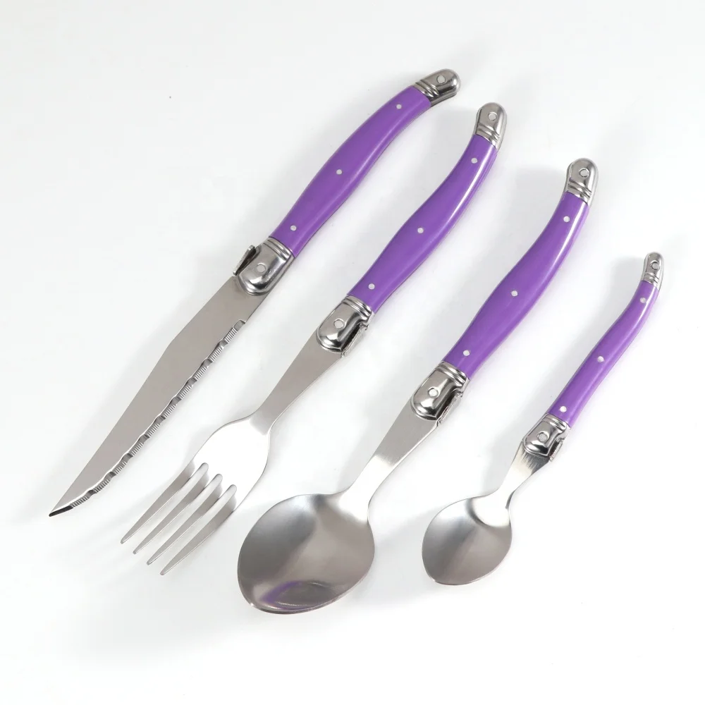 24 Piece Multi-color Flatware Stainless Steel Cutlery Set Tableware Knives Spoons Forks Collection Dinnerware Set