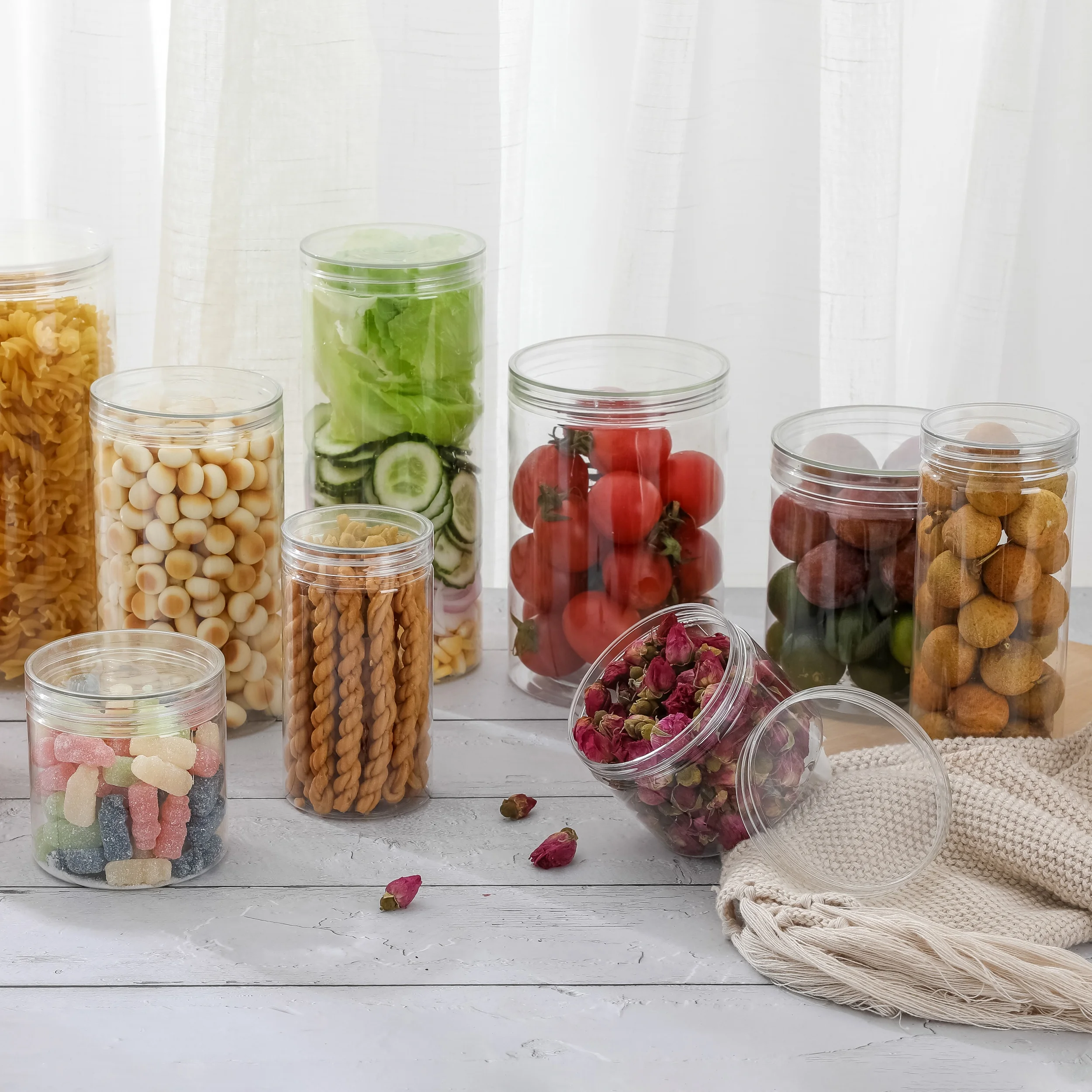 4oz 8oz round Plastic Container Empty Plastic Jar with Lids for Food Storage Cosmetic Cream Storage for Home Use