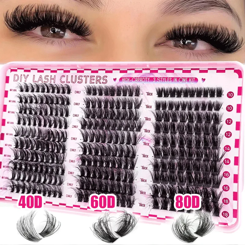 Hot Sale 40d 60d 80d Fluffy Individual Pro Lash Beauty Precut Cluster Lash Segmented Lash Clusters Diy Eyelash Extensions