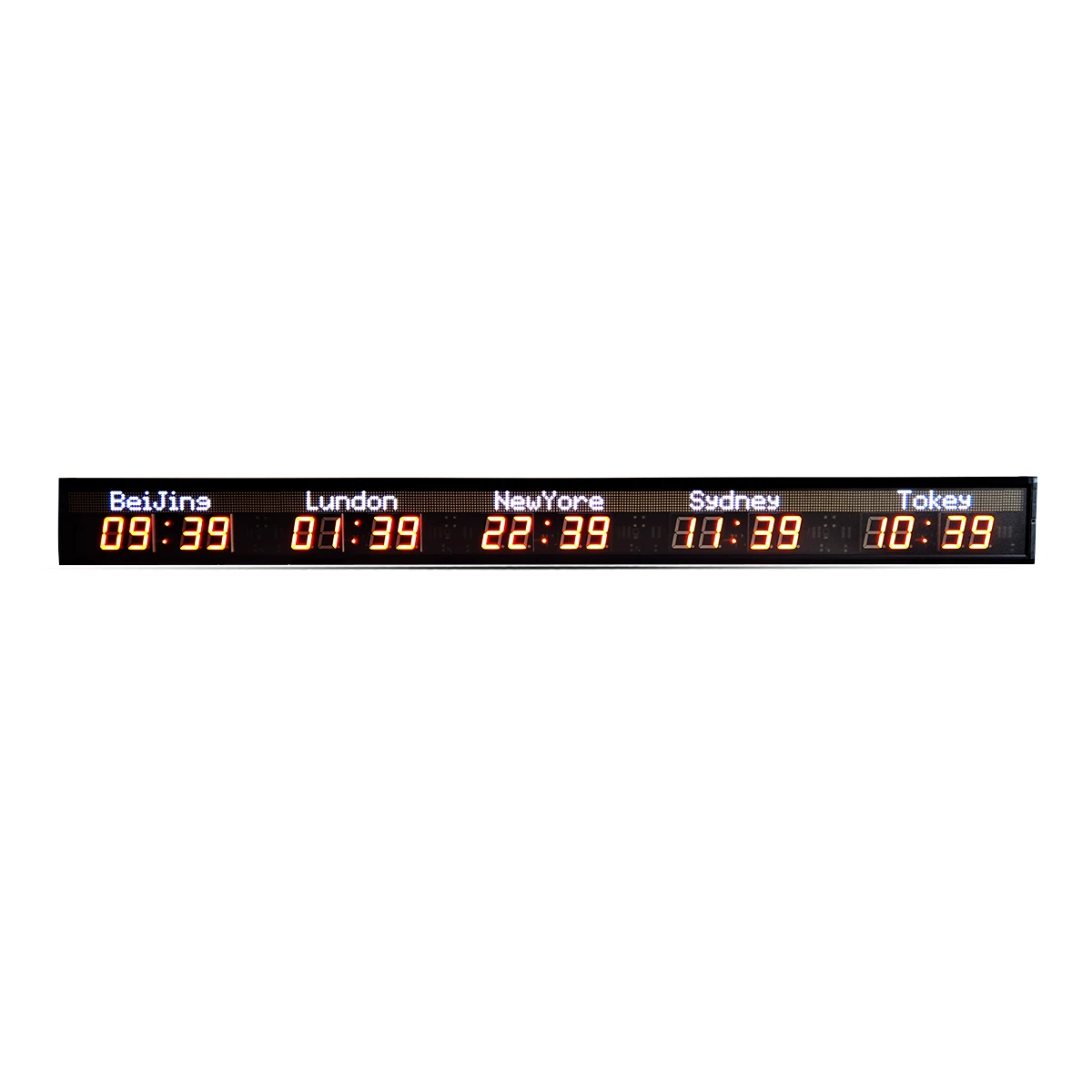 Zhongxiaoxiao Brand 5 Time Zone Clock Gps Led  Electric Timer Multi Zone Clock Wall Mount Digital Clock
