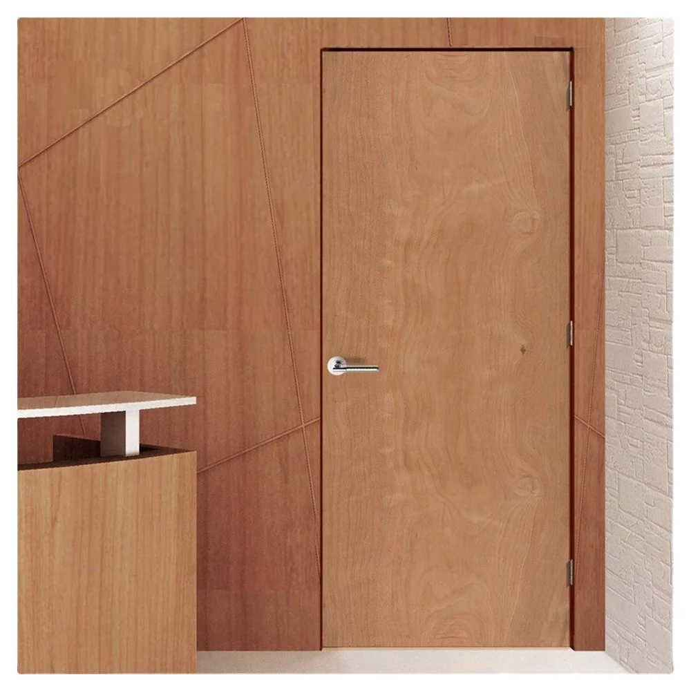 Flush okoume plywood solid door,Sapele plywood door,mahogany veneer wooden door