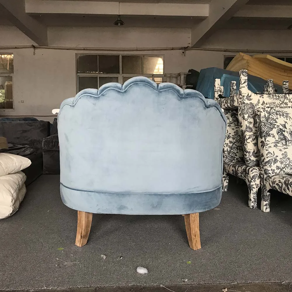 Modern Light Luxury Velvet Button Tufted Antique French Style Living Room Chair