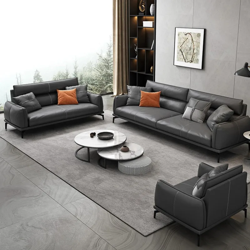 Modern sofa set hotel apartment sofa living room home office leather sofa