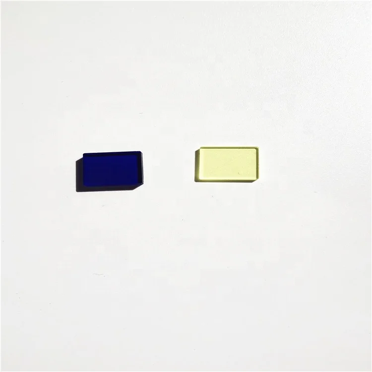 factory customize standard optical blue and yellow filter for currency detector