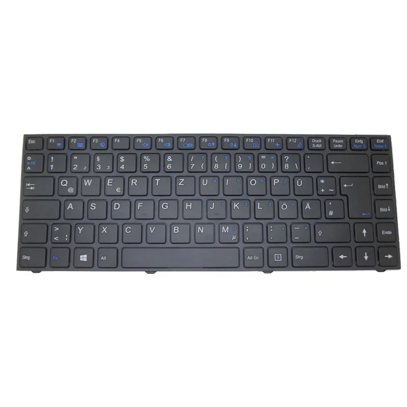 Клавиатура для ноутбука CLEVO W940SU MP-12R76D0-4305 6-80-W94A0-070-1 Германия GR черная оправа с W940AU W940AU-T W940JU W940KU W940BU W9