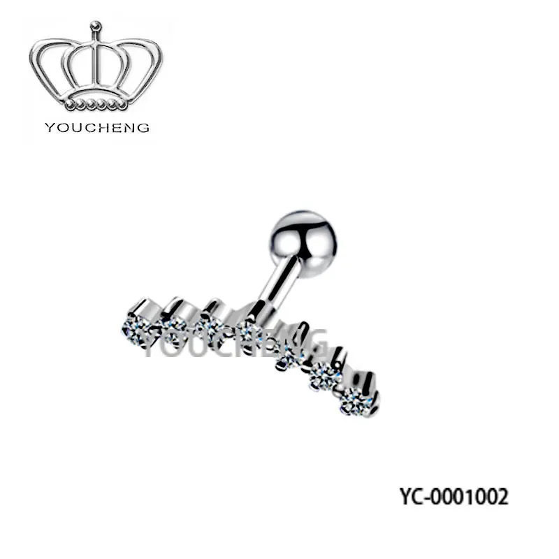 Unique Design Crystal Gems Ear Body Piercing Rings Jewelry