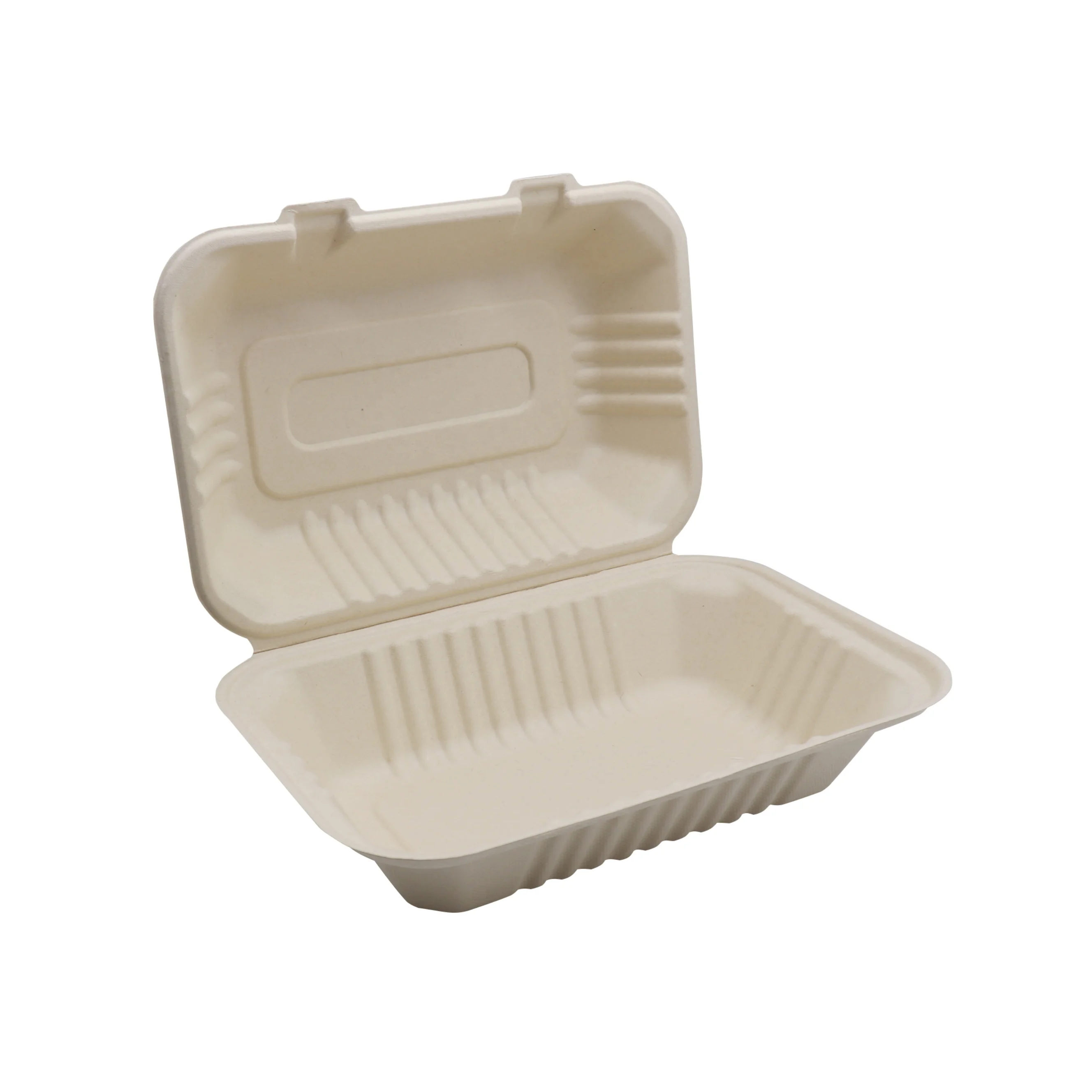 100% Biodegradable packaging sugarcane bagasse  pulp 1000ml 9x6 inch food container