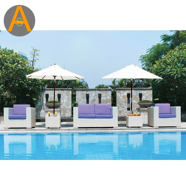 3pcs Office beach pool side outdoor furniture sofa water resistant rattan wicker garden sofas
