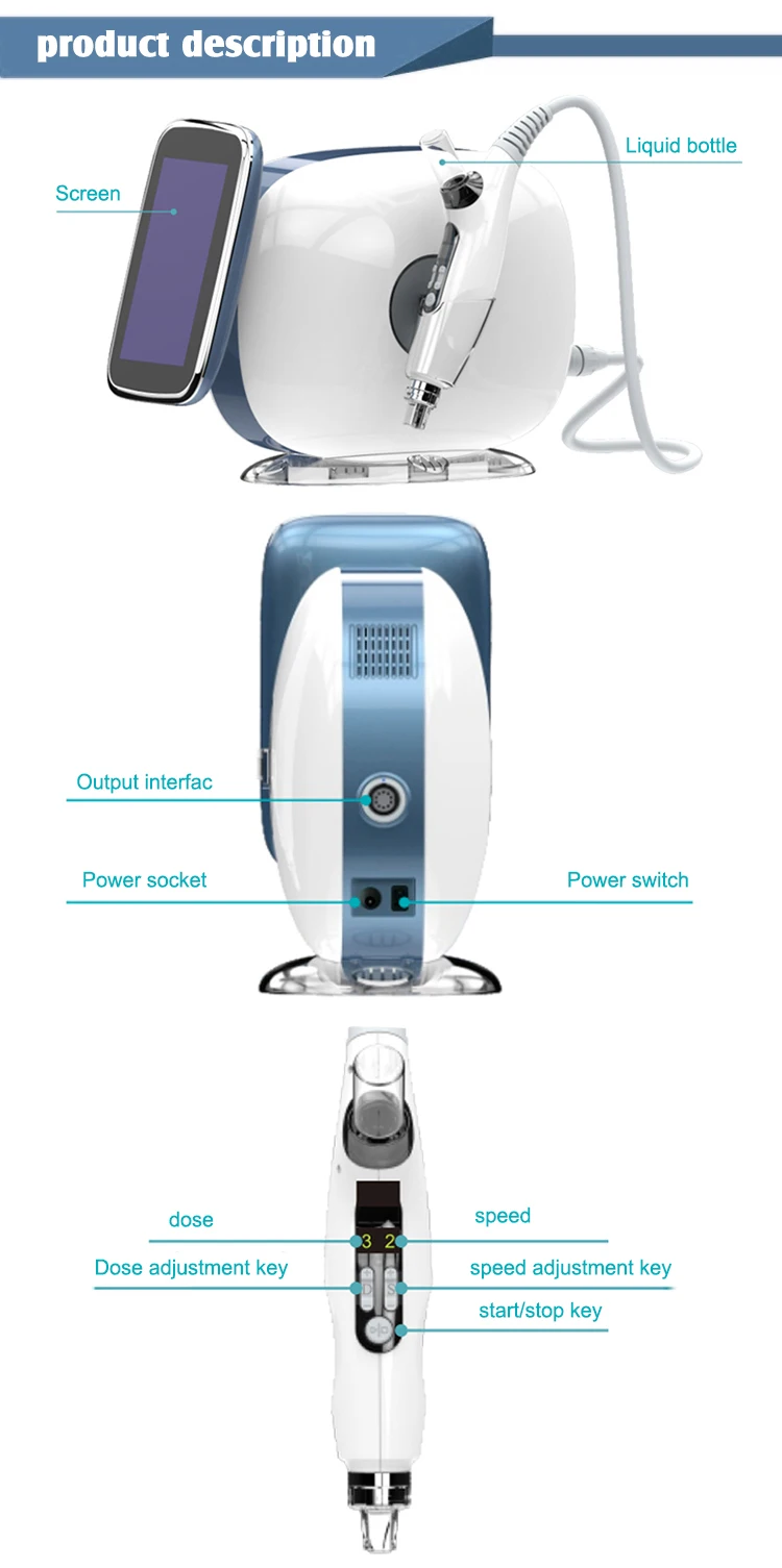 Mini Meso Injector Mesotherapy Needle EMS Water Injection Facial Care Whitening Radio Frequency Machine with RF