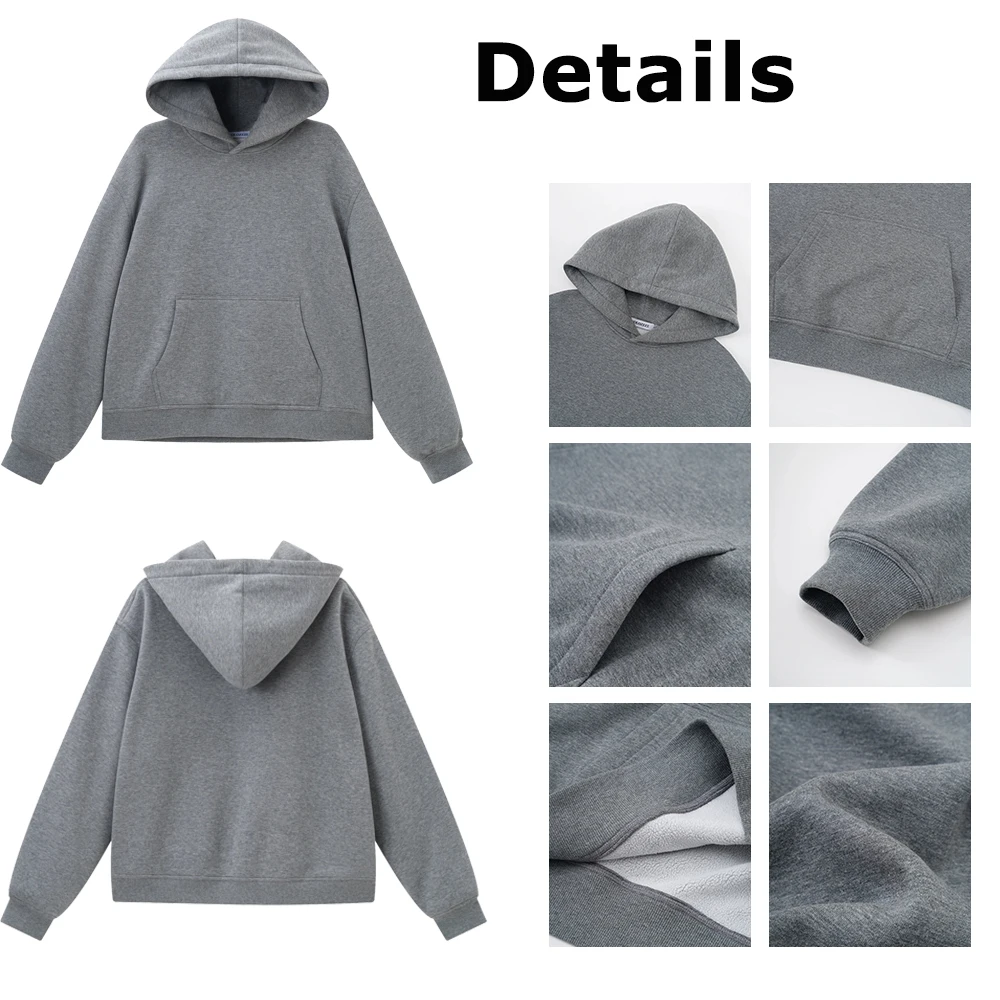 Hot Custom Logo Mens Hoodies Cotton Pullover Embroidery Heavy Weight Oversized Mens Hoodie