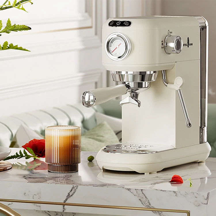 Multi Function Professional Double Serve Powder Semi Automatic 2 In 1 Espresso Coffee Maker Brewer With Steamer