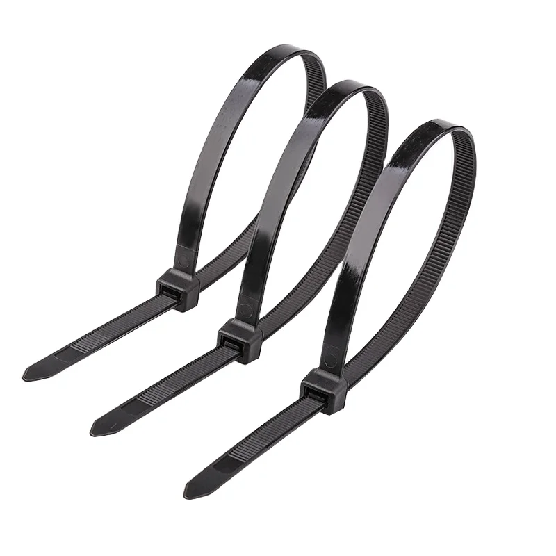 Black Self-Locking Nylon Plastic Cable Ties 4 Series Zip Tie Fixing Ring Wire and Cable Tie Cable Management