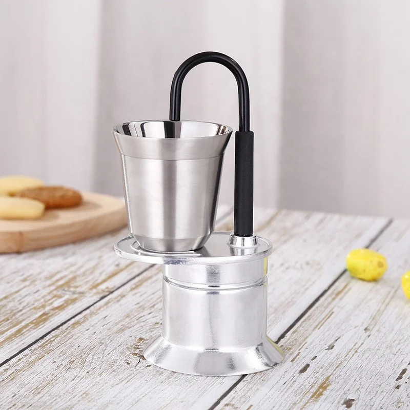 Итальянский стиль красочные Мини Алюминиевые однотрубные бытовые Moka горшок для кофе Кофеварка одна чашка