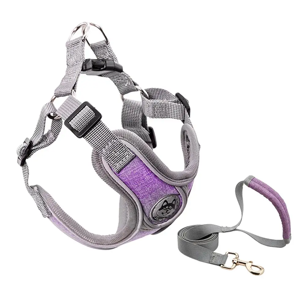 Wholesale 2 In 1  Retractable Suppliers Logo UK Adjustable Neoprene Hands Free Webbing Leashes Set Pet Custom Dog Harness