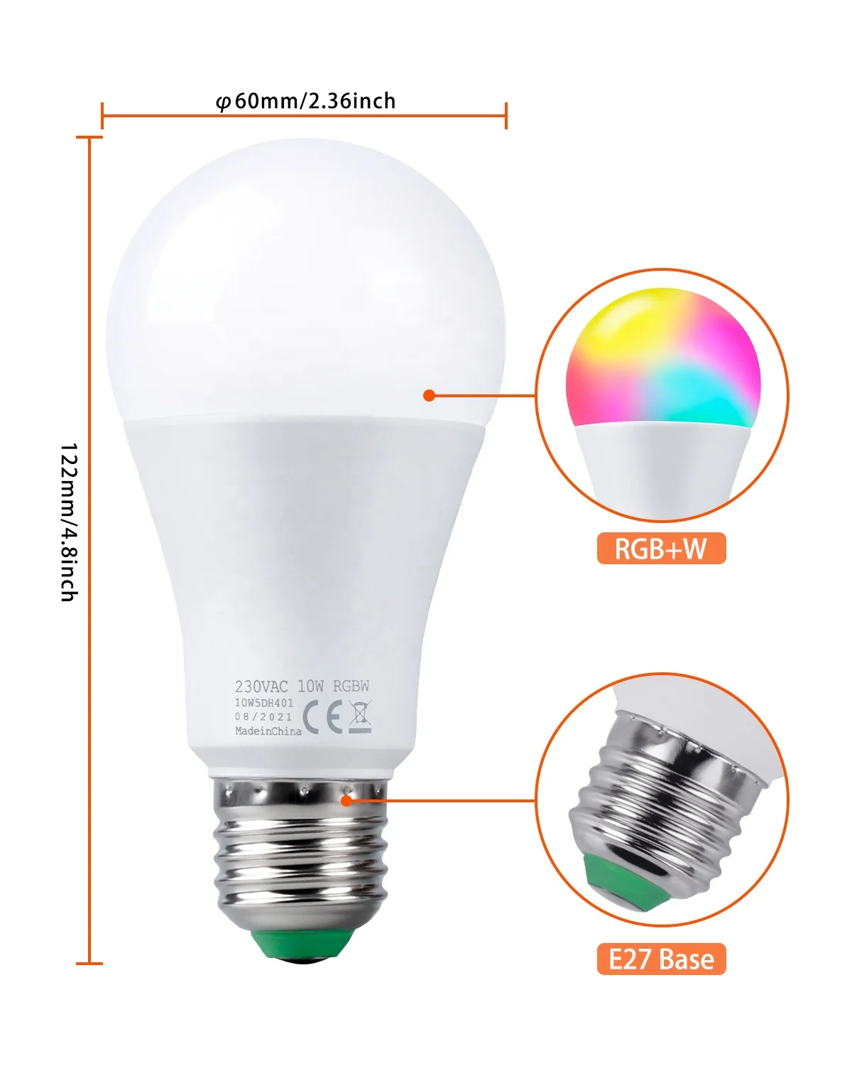 DUSKTEC Good Quality Smart Color Bulb Colorful Warm Light Bulb Model Led Decoration Bulbs
