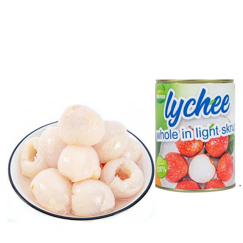 Chinese  supplier new season  factory supplier in tin package  canned fruit canned lychee / lichee whole in syrup