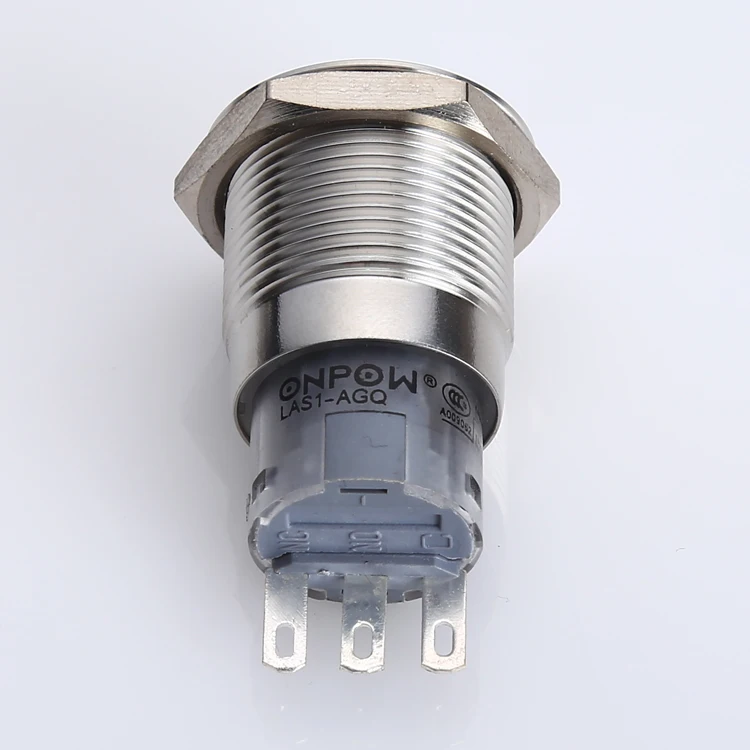 ONPOW 19mm metal push button switch key-lock switch (CE approved)