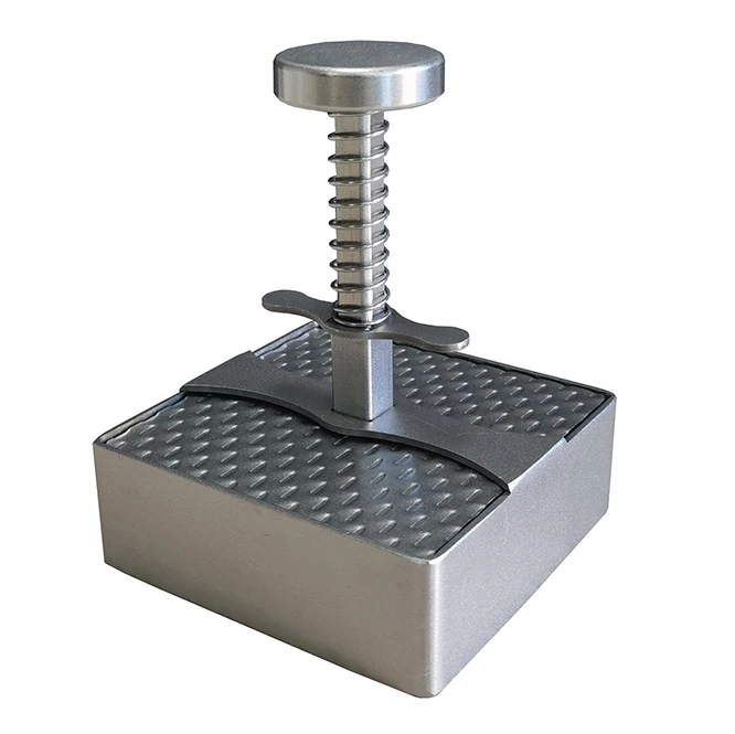 new wholesale SS304 sandblasting square burger press for bbq kitchen tool gadget accessory ODM OEM
