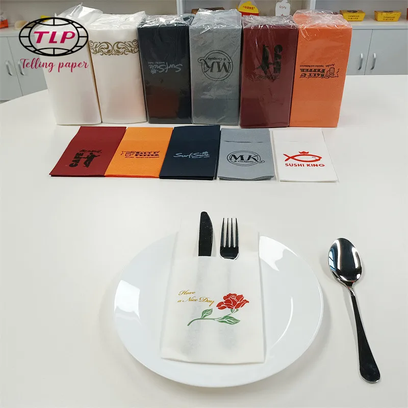 Factory Price Customized Printed Disposable Paper Dinner Napkins Guest Towel Airlaid Paper Napkins