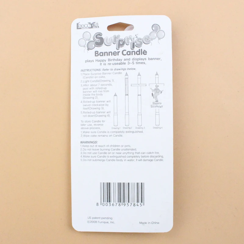 Wholesale happy birthday cake decoration surprise clown banner candle