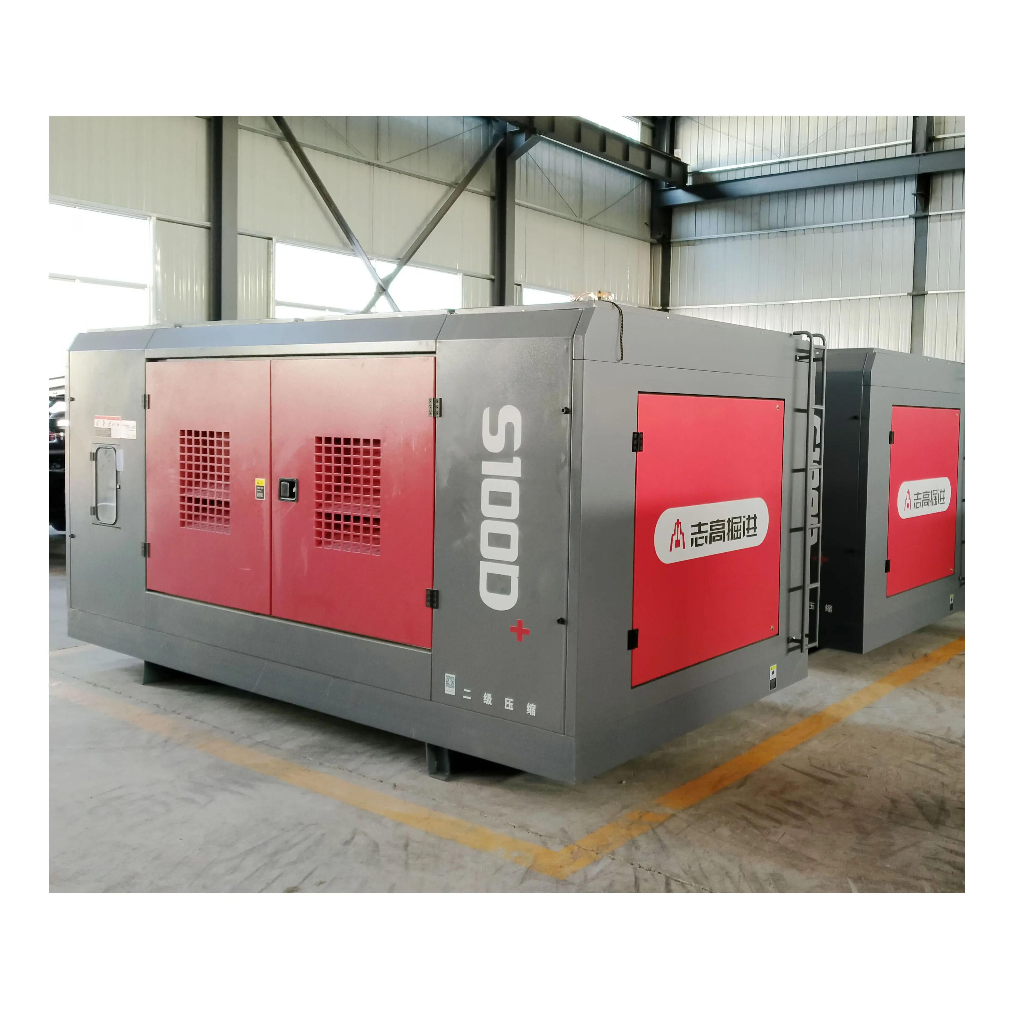 Diesel engine stationary 1094CFM 362PSI screw air compressor for water well drilling rig