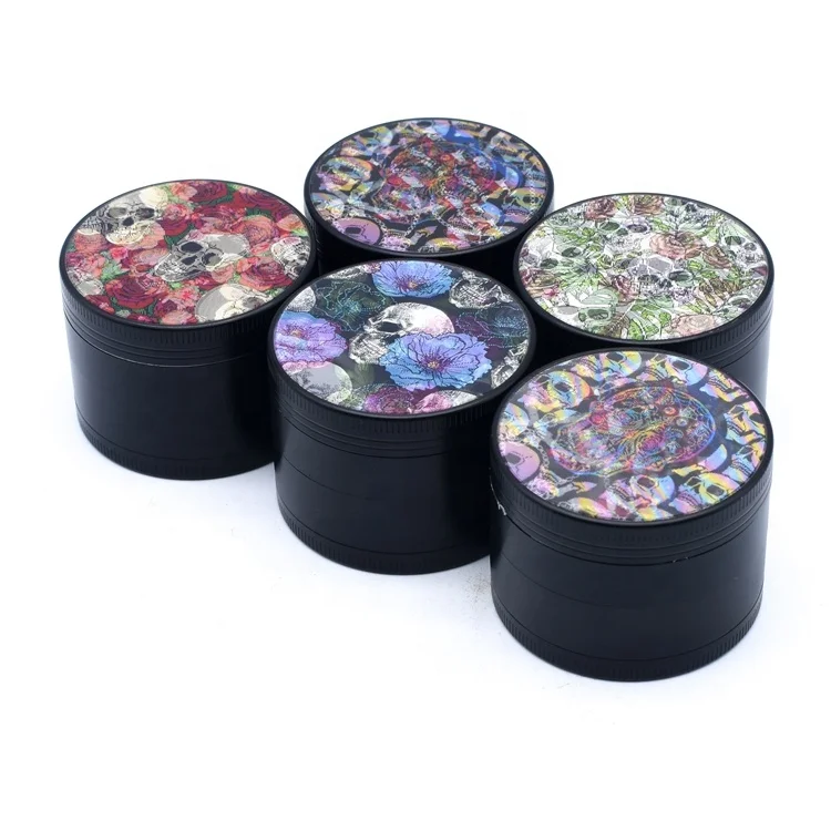 Высокое качество оптовая продажа 50 мм 4 части логотип на заказ 3D цинковый сплав металлические аксессуары для курения измельчитель сорняков сухой