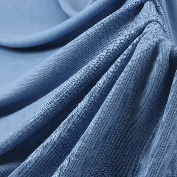 Wholesale New Design Home Wear Casual Pajamas French Fine Rib Fabric Plain Dyed Viscose Spandex 2X2 Rib Knit Fabric