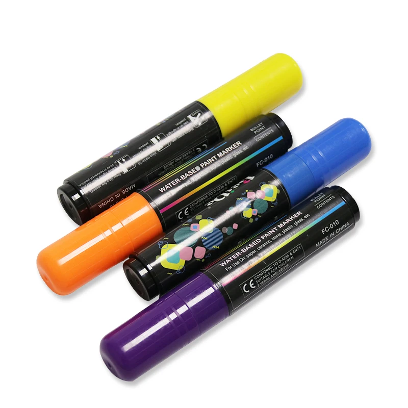 10mm Flat Waterproof Permanent Pen Acrylic Paint Pens For Car Tyre Metal