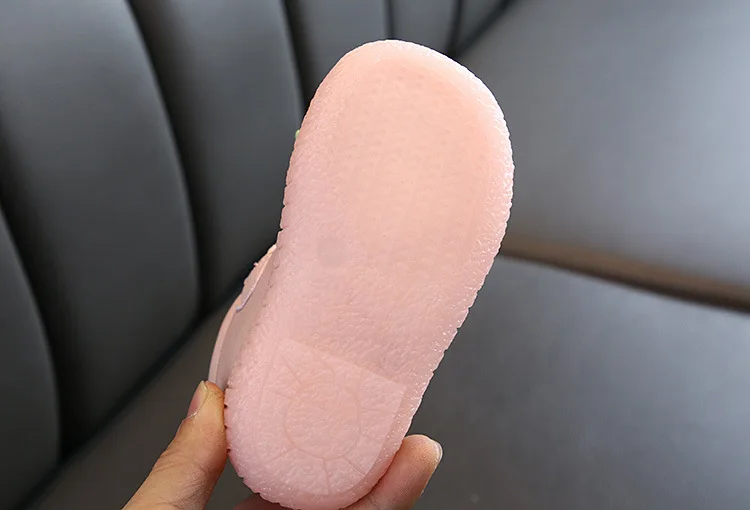 
KS1901 Nice flower appliqued baby warm winter shoes PU leather toddler girls shoes 