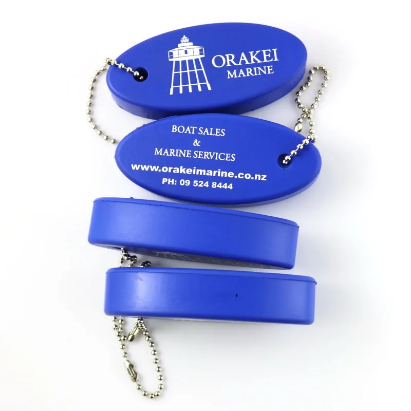 Custom made oval shape sponge floaty key chain , floating key ring  floatable pu foam key holders making your own logo