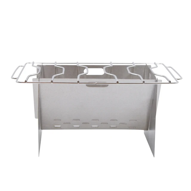 JXT Mini Portable Wood Burning Stove Stainless Steel Stove Mini Cooker Outdoor Picnic Stove