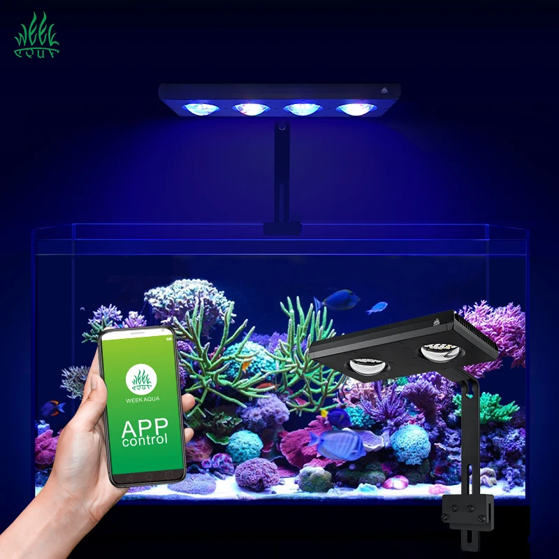 full spectrum rgb coral reef fish tank lighting salt water planted bracket stand holder controller led lights led aquarium light