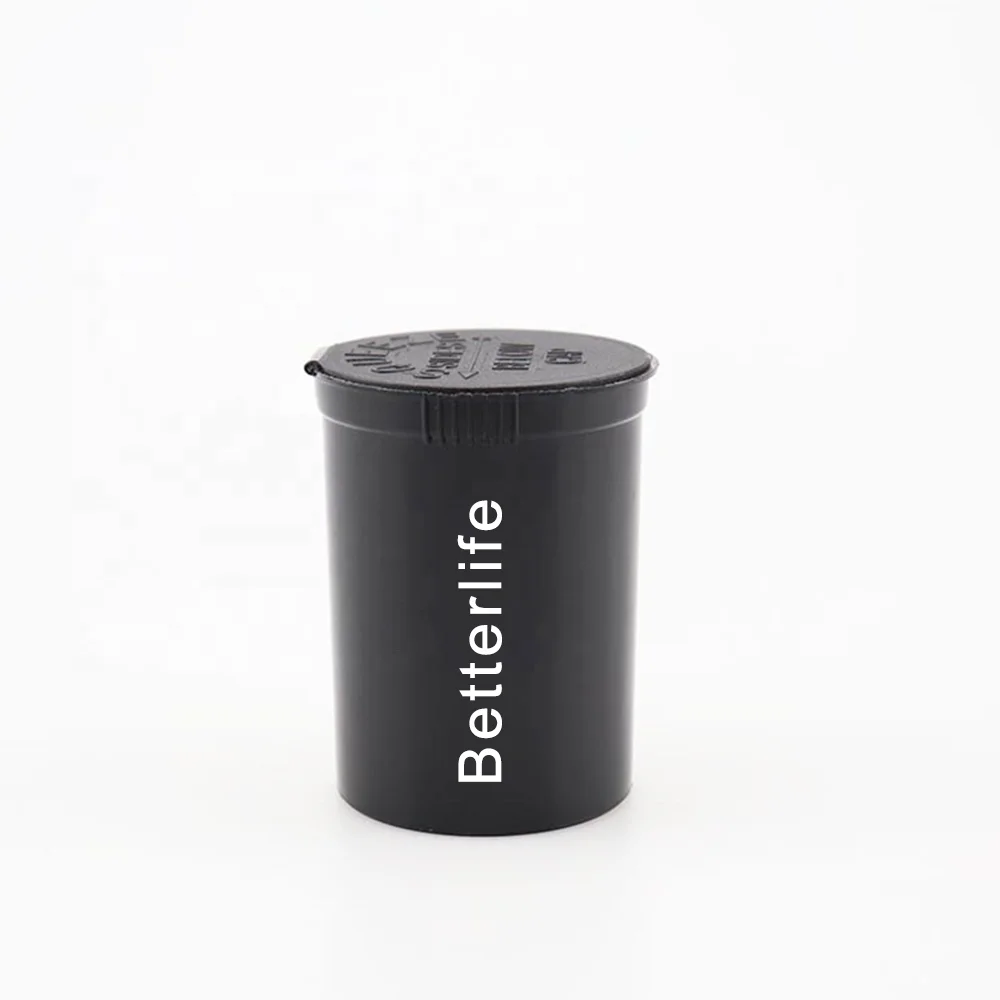 Wholesale Plastic Empty 13 19 30 60 90 Dram Pop Top Containers Push Turn Down Open Lid Squeeze Tube Child Resistant Lid Pop Tops