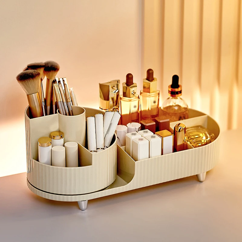 360 Degree Rotation Multifunctional Cosmetic Brush Plastic Holder Make Up Organizer Brushes Lipsticks Storage Box