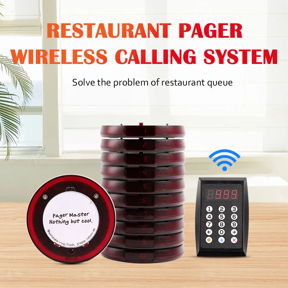 Free Logo Printing Rechargeable Alphanumeric Food Court Restaurant Pager System