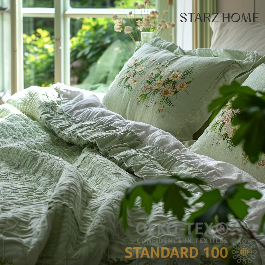 Starz Home 100% Cotton Linen Women Set Queen Size Indulges in Hotel Elegance with Purest Cotton Softness