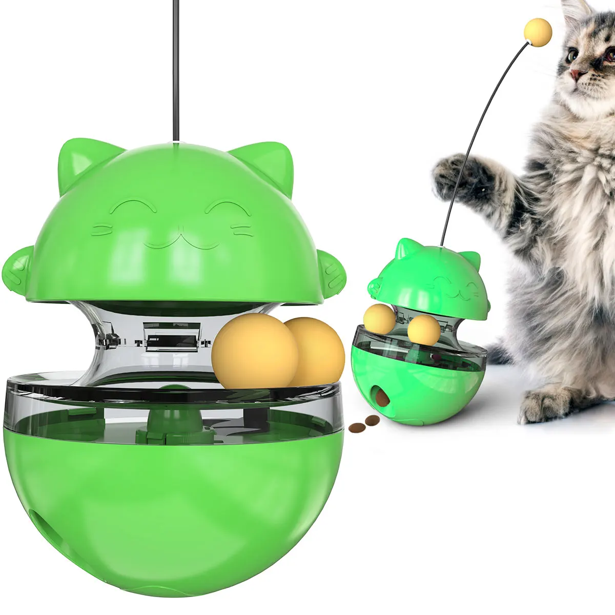 New Design Pet Toys Food Leaking Feeder Ball Natural Cat Interactive Toy